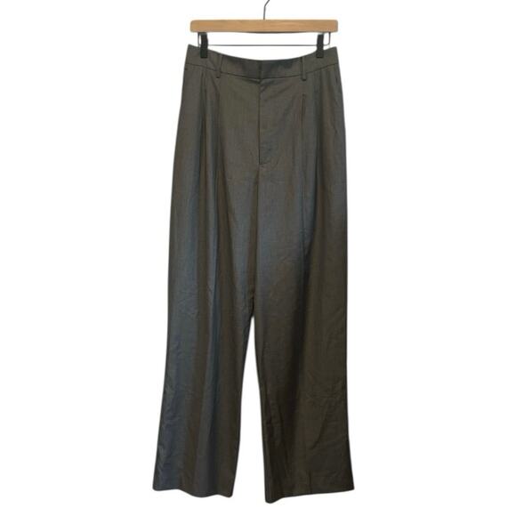 WAYF Anthropologie Wide Leg Pleated Trouser Pants Grey/Gray NWT Sz Medium - Picture 1 of 12